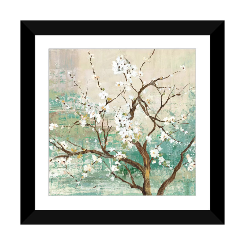 «Kyoto I», reproduction sur toile, H 16 po x l 16 po x P 1 po, Papier beaux-arts encadré noir, Blanc