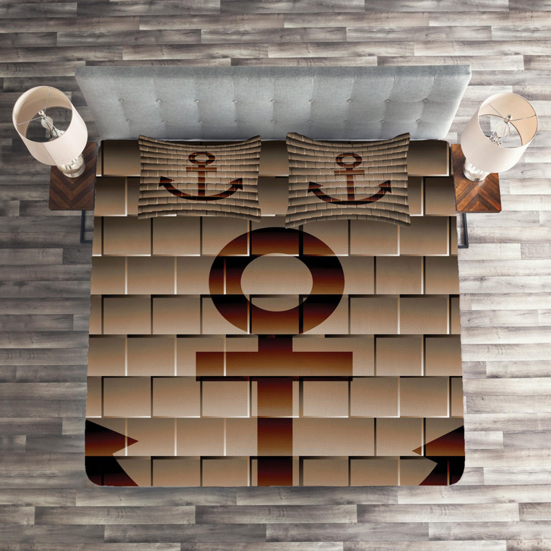 Coastal Geometric Shapes Coverlet