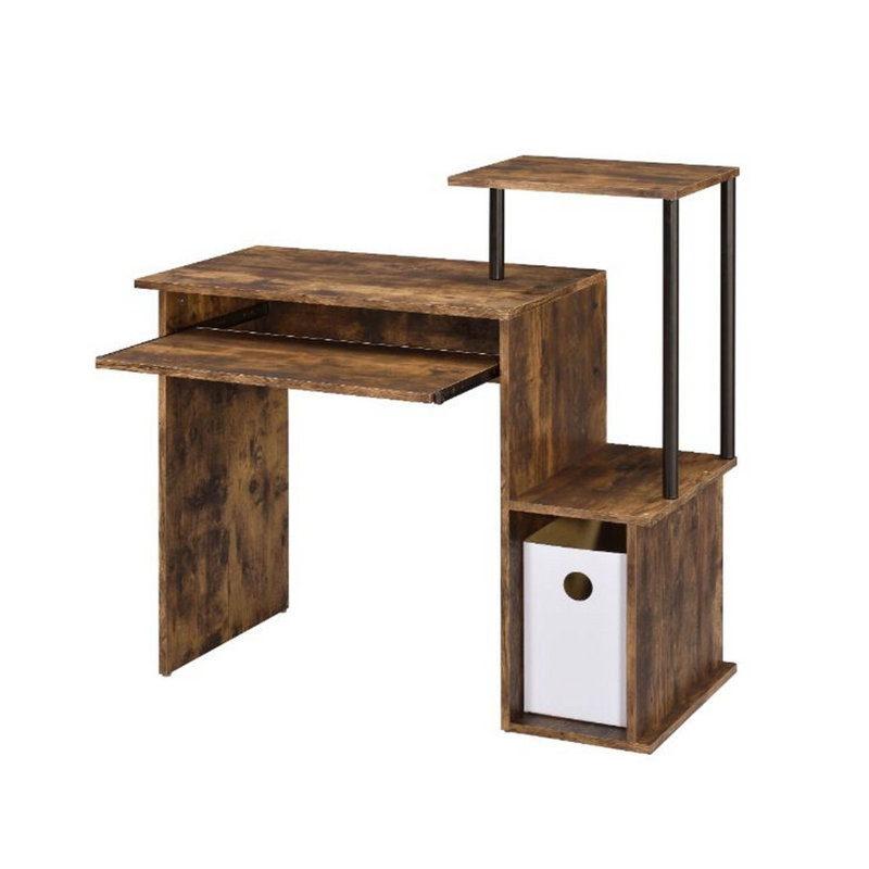 Bureau d'ordinateur avec rangement Lyphre, Brun, H 34 po x l 37 po x P 16 po