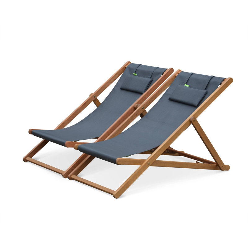 Graydon Folding Deck Chair, Dark Grey