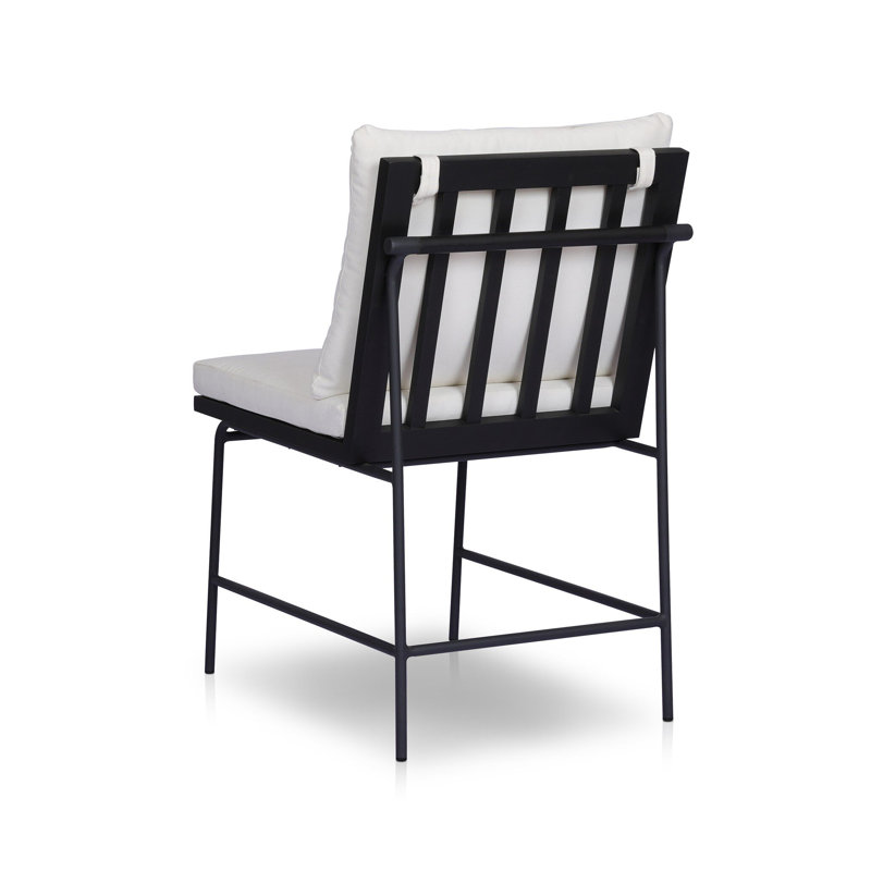 Crete Outdoor Dining Side Chair, Black