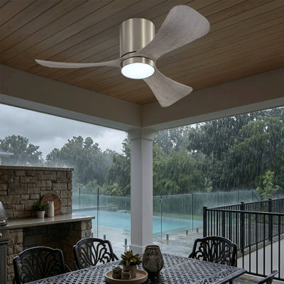 42 In Outdoor Ceiling Fan with Light, Waterproof ABS Blades, Reversible DC Motor, 6-Speed Control, Dimmable 3 CCT LED Light Ceiling Fan