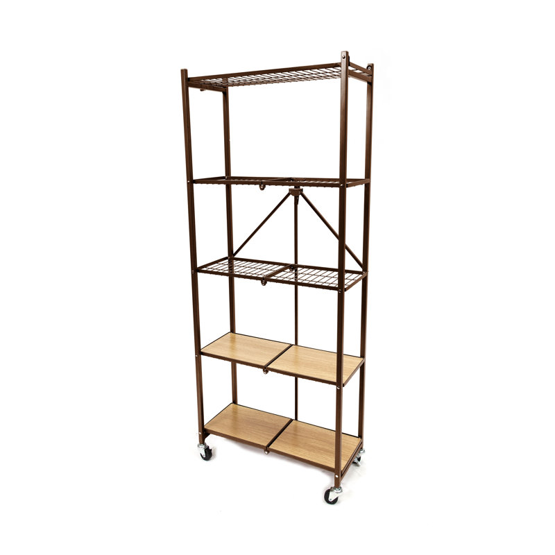 Porte-garde-manger pliable à 4 tablettes, Bronze