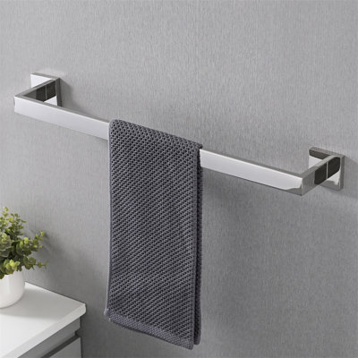 Ensemble de salle de bain 5 pièces SUS304: barre à serviettes + anneau + crochets + support en TP, finition brossée
