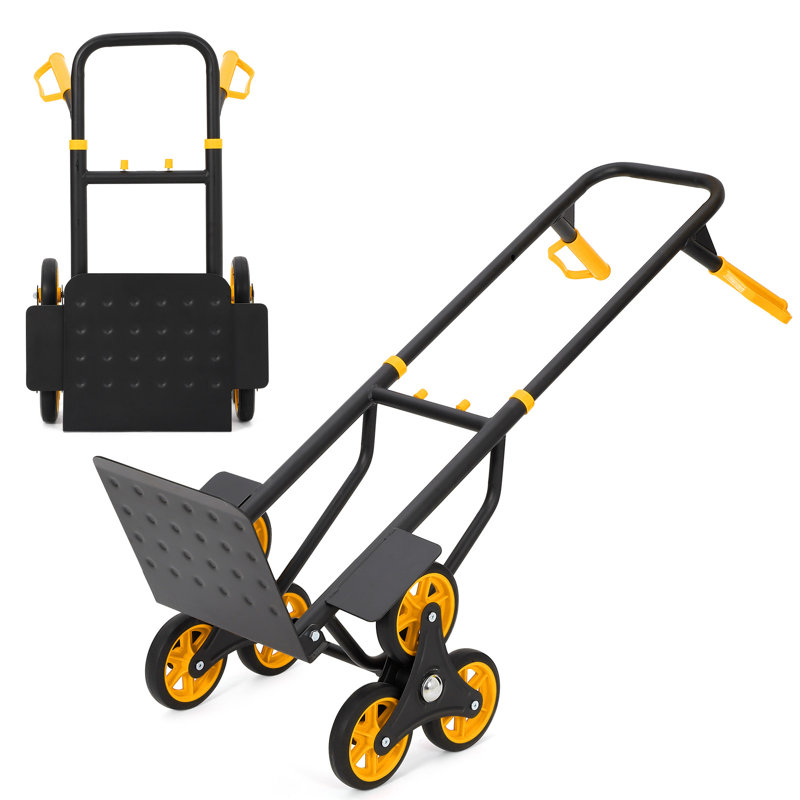 Chariot d'escalade - Diable lourd 330 lb avec 6 roues, Jaune