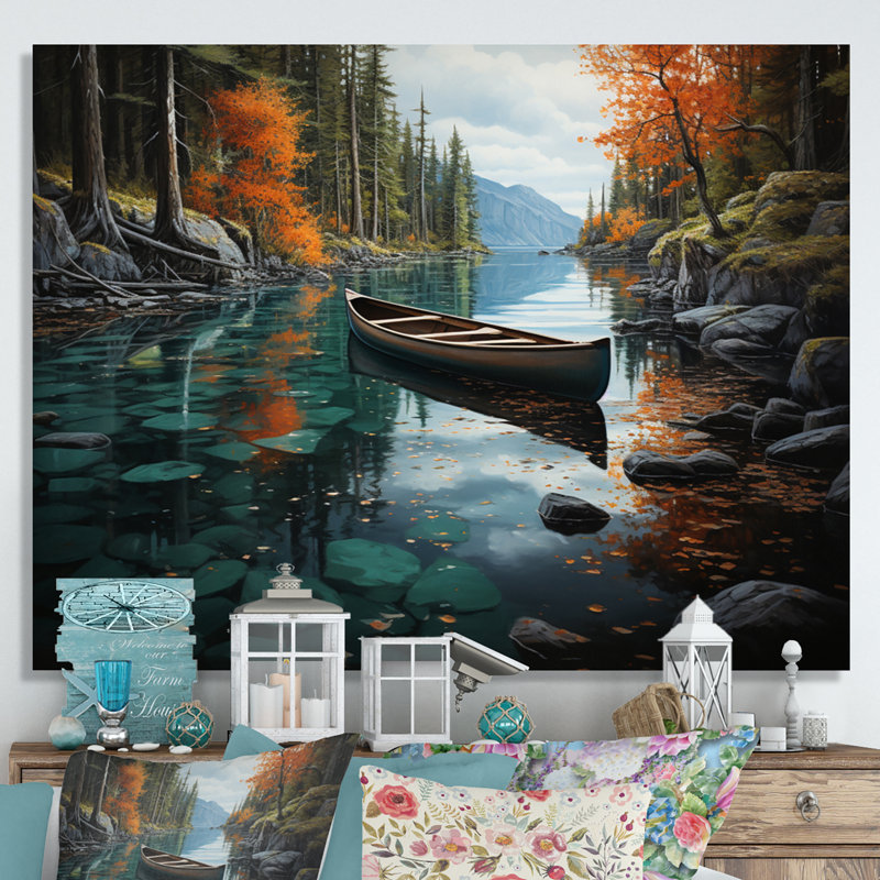 Canada Canada Canoe II - reproduction sur toile, H 24 po x l 32 po x P 1 po, Toile tendue