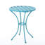 Bistro d'extérieur en métal 3 pièces Kd en bleu. Durable avec fer thermolaqué. Chaise: H 18/30 po x l 16,25 / 20 po x P 16,25 / 20,5 po.-24345076