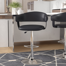Carmelyn Swivel Upholstered Adjustable Height Counter Stool with Metal Frame