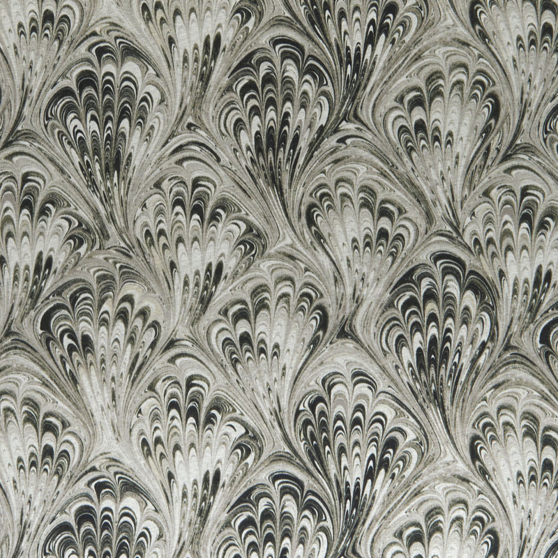 Botanica Pavone Fabric, Charcoal/Natural