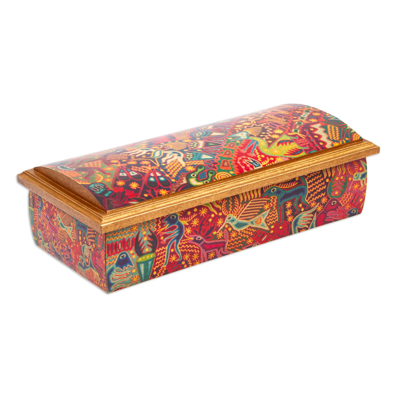 Boîte à bijoux Huichol Fiesta Decoupage