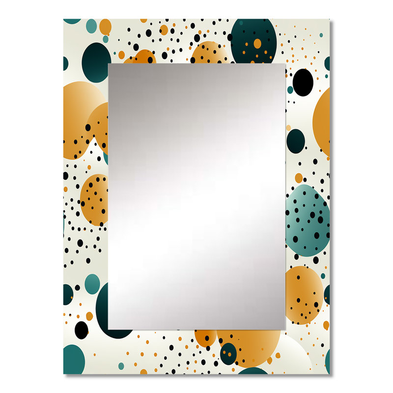 Dames Moroccan Influence Polka Dots Pattern - Polka dots  Unique Wall Mirror, Modern Mirror, Printed Metal Art, 32" x 24"