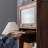 European style bookcase with glass doors
