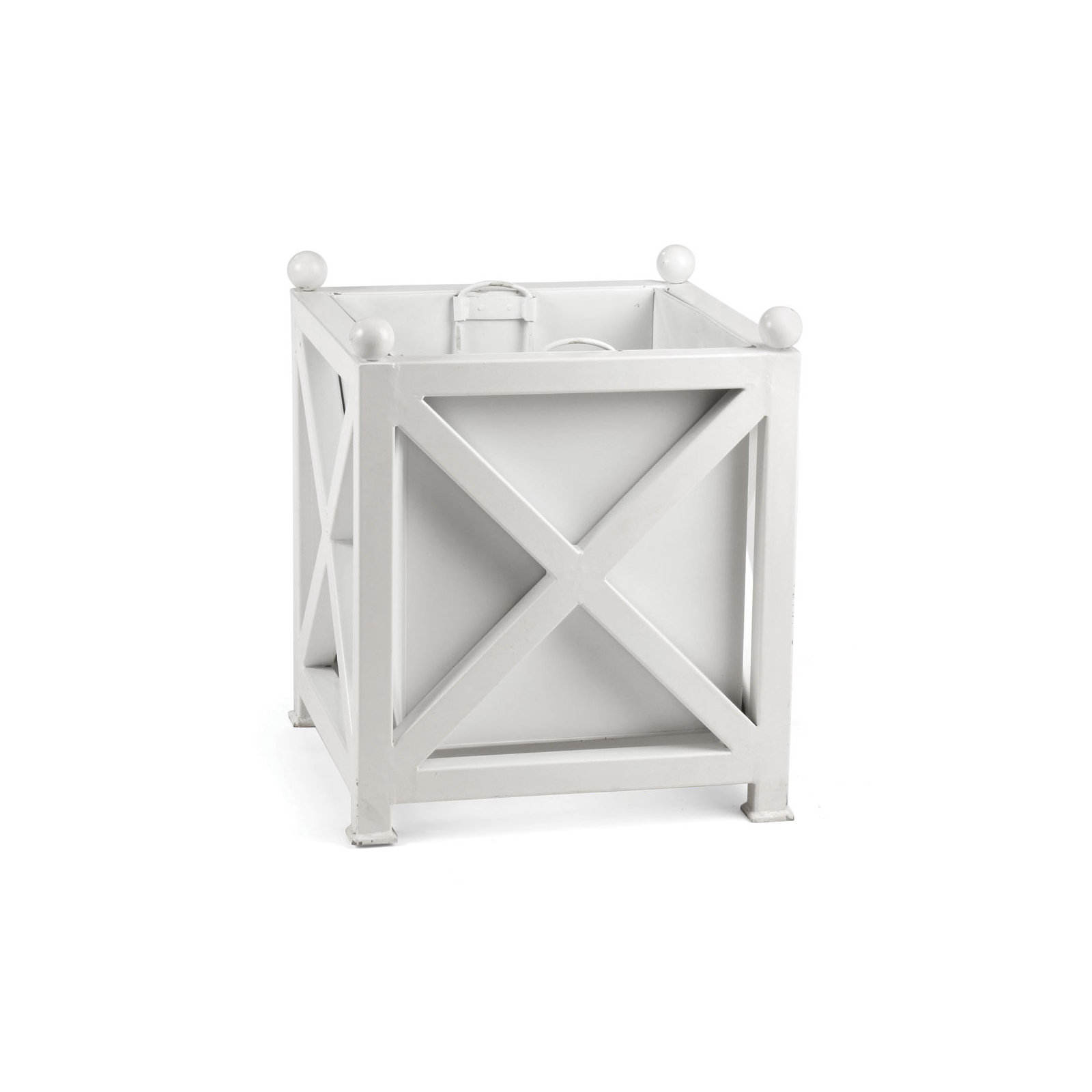 Tristan Metal Planter Box, White