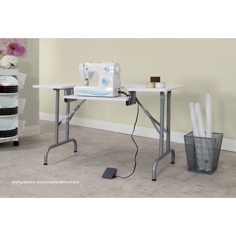 EROMMY Folding Sewing Table Height Adjustable Craft Table with