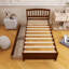 Lit plateforme simple en bois avec deux tiroirs et tête de lit-1482638534