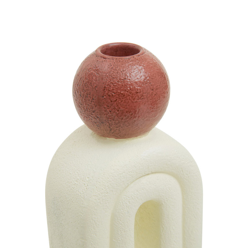 Stone Tabletop Candlestick, Cream