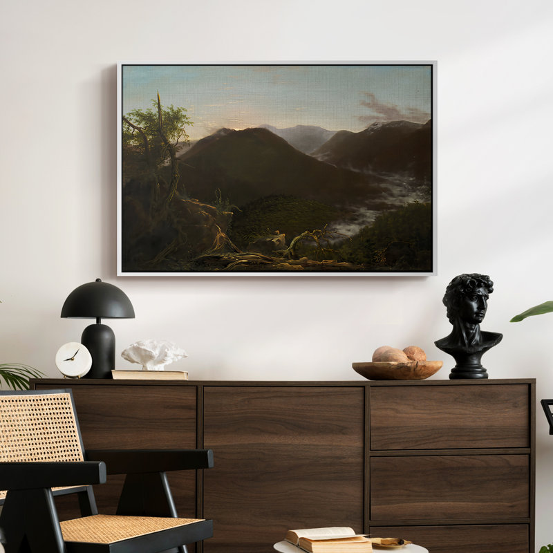 Lever de soleil dans les montagnes de Catskill, 1826 - Thomas Cole, toile tendue avec châssis, 24 po x 36 po, Blanc