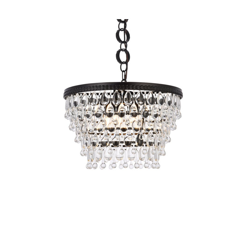 Beno 5 - Light Dimmable Tiered Chandelier, Black