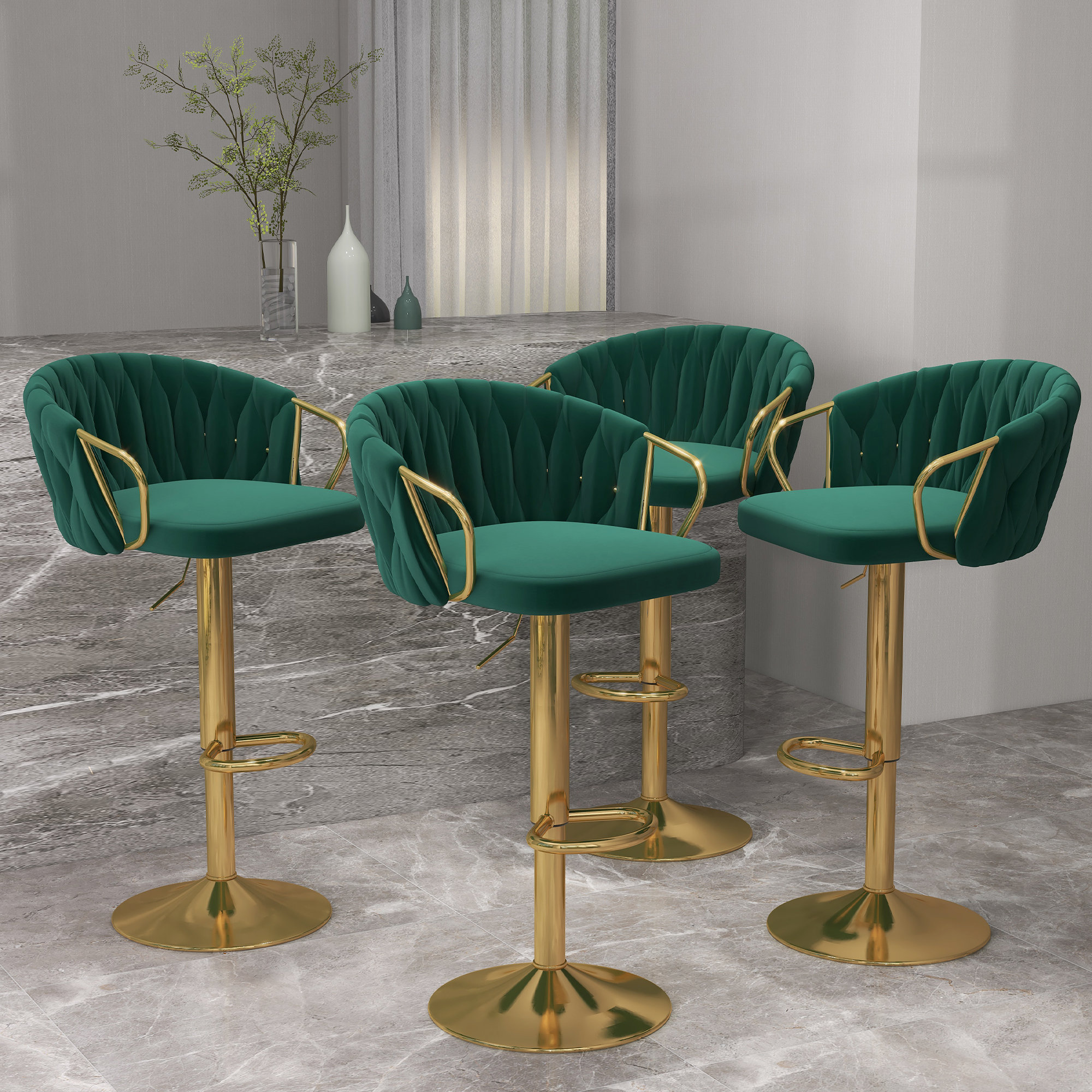 Mercer41 Adjustable Height Counter Stool (Set Of 4) & Reviews - Wayfair ...