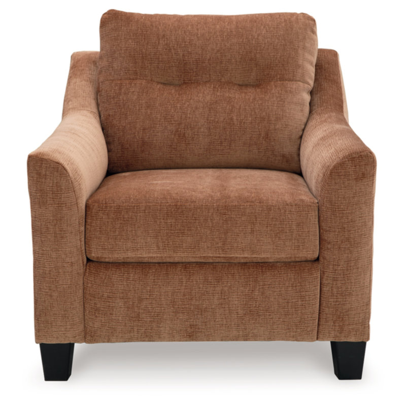 Finnlaidh Upholstered Armchair, Brown Polyester