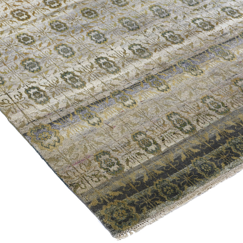 Brown Alchemy Transitional Silk Wool Blend Rug - 5'9" x 9'5"
