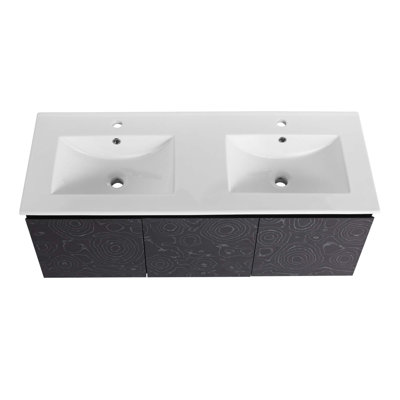 Meuble-lavabo flottant mural et porte d'armoire à fermeture en douceur