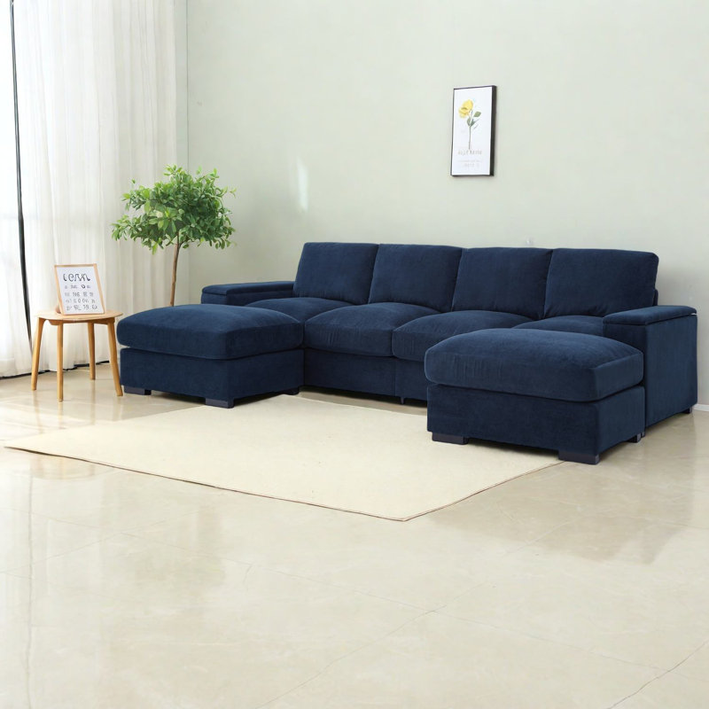 Modulaires spacieux en polyester et velours côtelé, confort moderne pour la maison et le bureau
