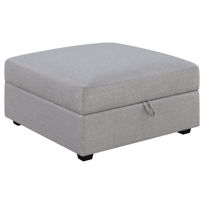 Austin Grey Square Upholstered Storage Ottoman