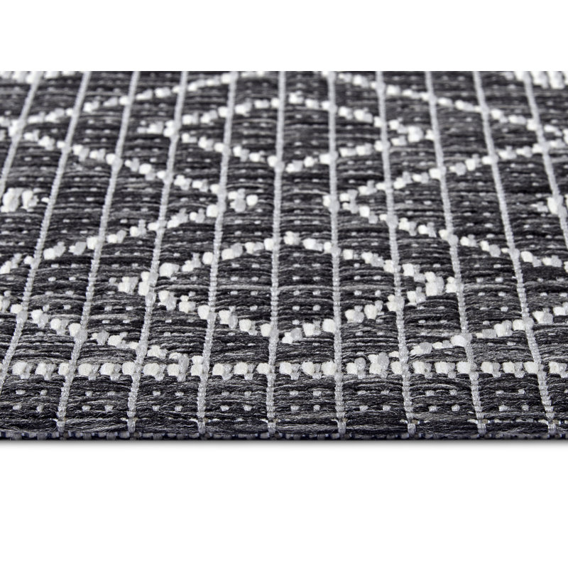 Flatweave Grey/Beige Rug, Rectangle 290 x 190cm