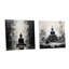 Statue du Saint Bouddhisme - Ensemble de 2 peintures murales en acrylique-353997484