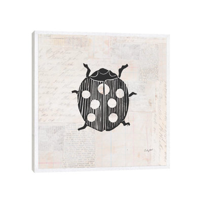 Ladybug Stamp BW by Courtney Prahl - Print on Canvas