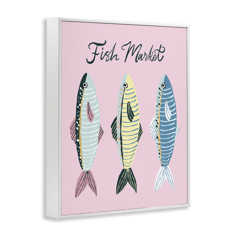 Giclée encadrée «Quirky Coastal Fish Market» par Hey Bre! Creative Studio, H 20 po x l 16 po