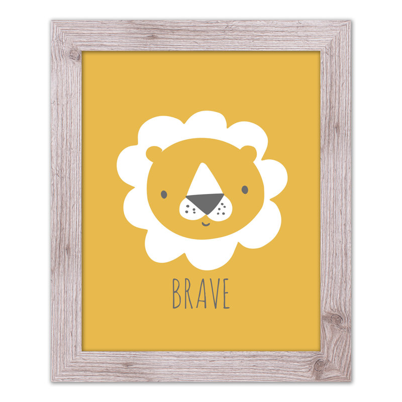 Art encadré courageux, H 20 po x l 16 po x P 0,75 po, Cadre blanc