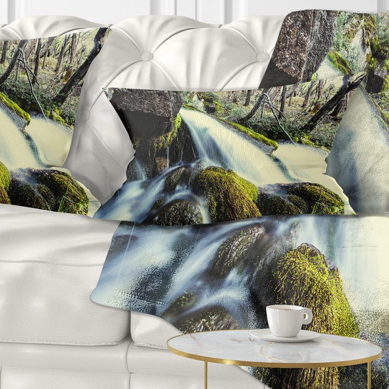 Coussin lombaire en mer dans une forêt sur des roches