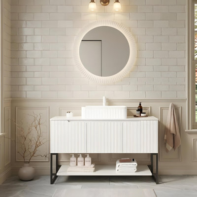 Meuble-lavabo 48 po avec lavabo rectangulaire en céramique blanche