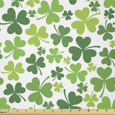 Crystel St Patrick's Day Clover with Irregular Continuous Shamrocks Multi-Purpose Fabric