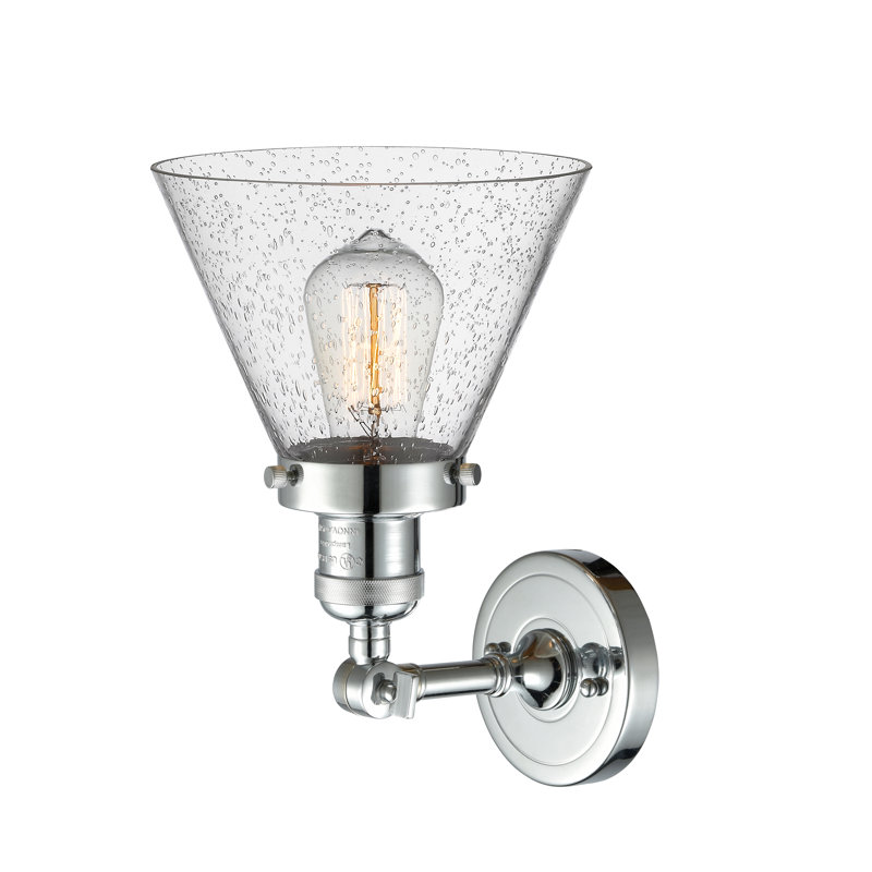 Agustine Flush Mount, Polished Chrome, 13.5" H x 7.75" W x 7.75" D