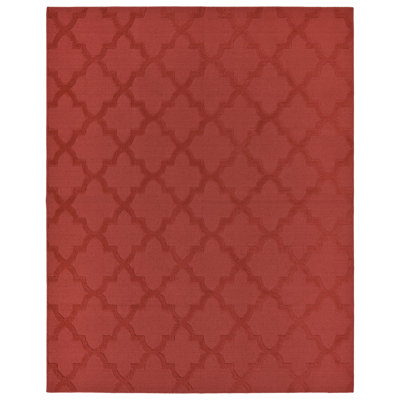Tapis rouge touffeté à motif géométrique Nasturtium