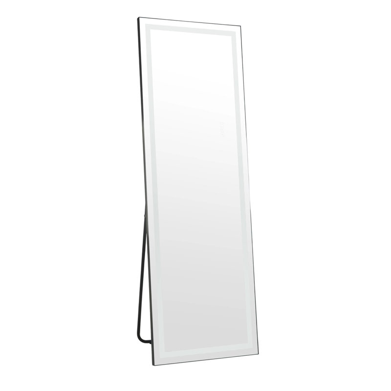Large miroir de plancher avec lumières