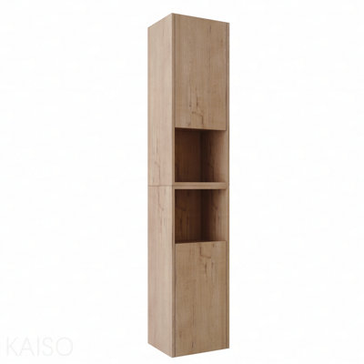 24" Bathroom Side Cabinet,Soft Close Doors,Float Mounting Design,Imitative Oak,(Kd-Packing)
