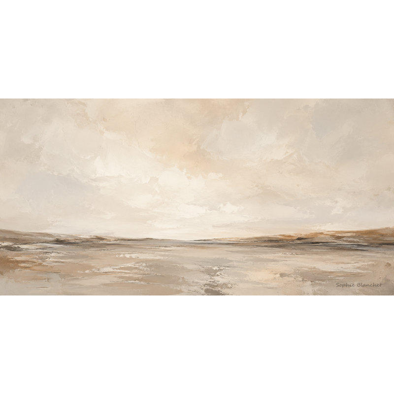 Paysage côtier beige chaleureux enveloppé Iraima, L 48 po x H 24 po x P 1,5 po