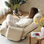 Support ergonomique réglable en beige avec siège pivotant et chaise longue à 360 degrés