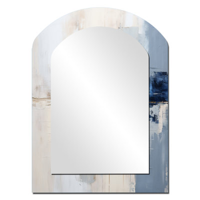 «White and Blue Paint Fusion - Abstract Abstract Art