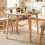 Ensemble de table de salle à manger 5 pièces avec 4 chaises rembourrées, table de salle à manger ronde beige et naturelle-595123566