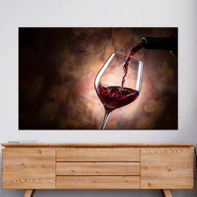 Vin rouge moderne avec impression sur toile - Bar élégant, 1P