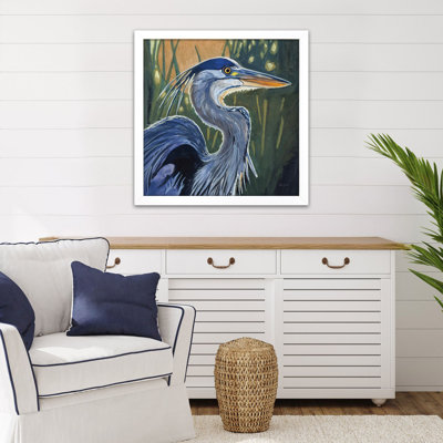 Blue Heron in Morning Framed Art