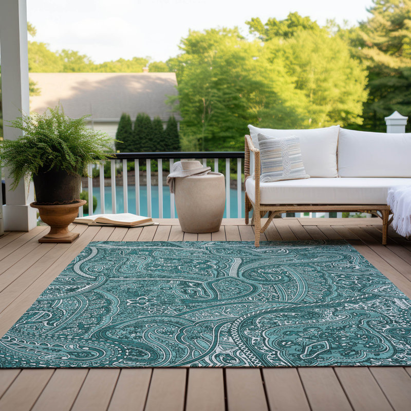 Tapis de porte d'extérieur antidérapant Itzamaray, Rectangle 5 pi x 7 pi 6 po