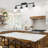 Lighting Track Light, Modern Fixed Rail Lighting With Clear Glass Shade, 4-Light Kitchen Ceiling Light In Black Finished.