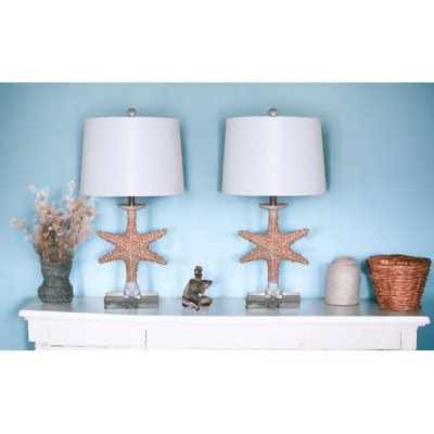 Set Of 2 Orange Coastal Starfish Table Lamps -  Rosecliff Heights, 1D6051FB16174430A078CBA2BE8B1057