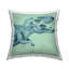 Coussin d'extérieur imprimé vert et bleu T-Rex par Daphne Polselli-103965750